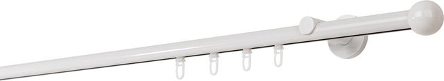 Ondeco Gardinenstange auf Maß Weiß mit 1-Lauf und Wandträgern, Innenlauf 20mm, Länge: 390 cm - Bild 1