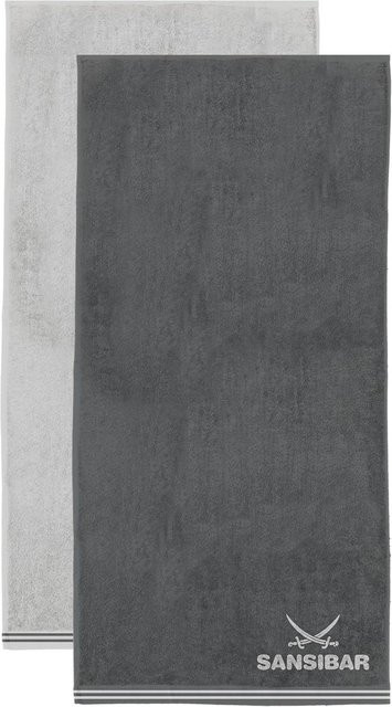 Handtuch SANSIBAR aus Baumwolle in Anthrazit, Silber und Multicolour mit grafischem Design - Bild 1