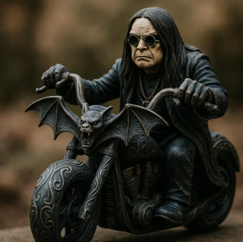 Ozzy Osbourne Ritter Totenkopf Figur aus Harz als Gothic Schreibtisch Dekoration - Bild 2