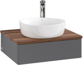 V&B Waschtischunterschrank Antao mit Beleuchtung, Anthrazit lackiert, B/T/H: 60 x 50 x 19 cm - Bild 1