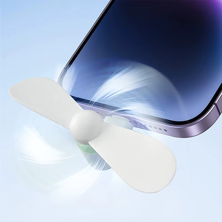 WYMECT Tragbarer Handy-Kühler Mini-Ventilator mit USB-C Anschluss in Blau für iPhone, Samsung, Xiaomi und Huawei - Bild 3