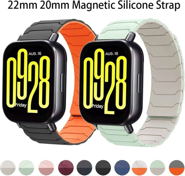 Xiaomi Uhrenarmband Silikon, 22/20 mm, Schwarz - Bild 1