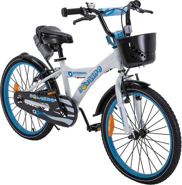 Actionbikes Kinderfahrrad Donaldo 20 Zoll, V-Brake-Bremsen, höhenverstellbar, Seitenständer, Korb - Bild 1