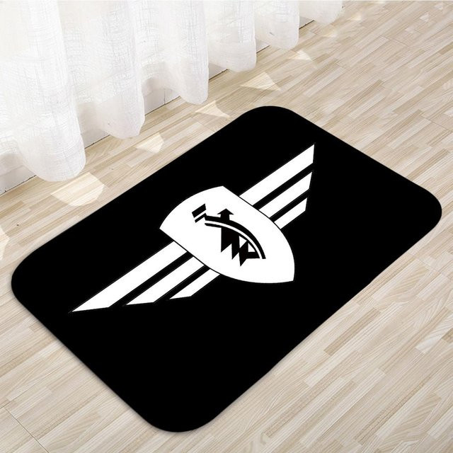 PipiCub Zundapp Motorrad Fußmatte in Weiß und Schwarz, moderne Anti-Rutsch-Dekorationsmatte aus Baumwolle, B/T: 60 x 40 cm - Bild 1
