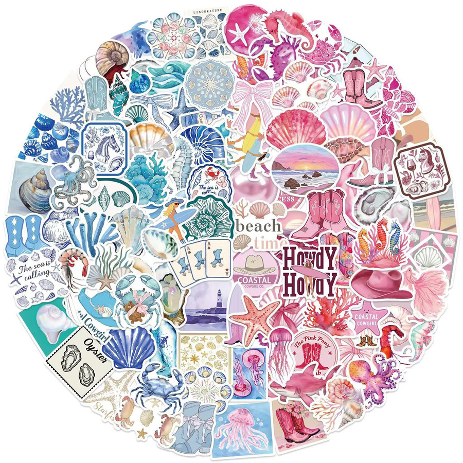 100 Stück wasserfeste Graffiti-Aufkleber in Blau und Rosa für DIY-Dekoration von Gitarre, Notebook und Gepäck von AnimeWorlds Store - Bild 1