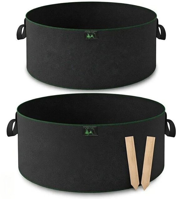 TTL GARDEN Pflanzsack Set aus Filz für Gemüse und Kräuter, 2er Set, Farbe Schwarz, Durchmesser: 50 cm, Volumen: 60 l - Bild 1