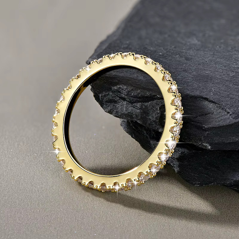 Lnngy Ehering 14 Karat Gold, Moissanit, Damen - Bild 3