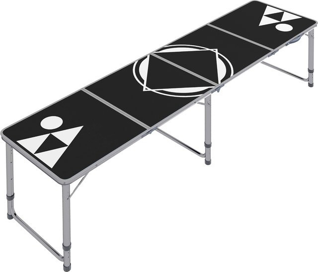 Outsunny Bierpong Tisch klappbar und höhenverstellbar in Schwarz aus Aluminium für Garten und Balkon B/T: 240 x 60 cm - Bild 1