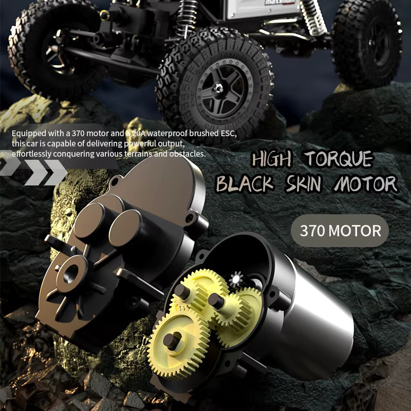 JIKEFUN RC Kletterauto, 1:18, ferngesteuertes Fahrzeug, 4WD Offroad, gelb - Bild 3