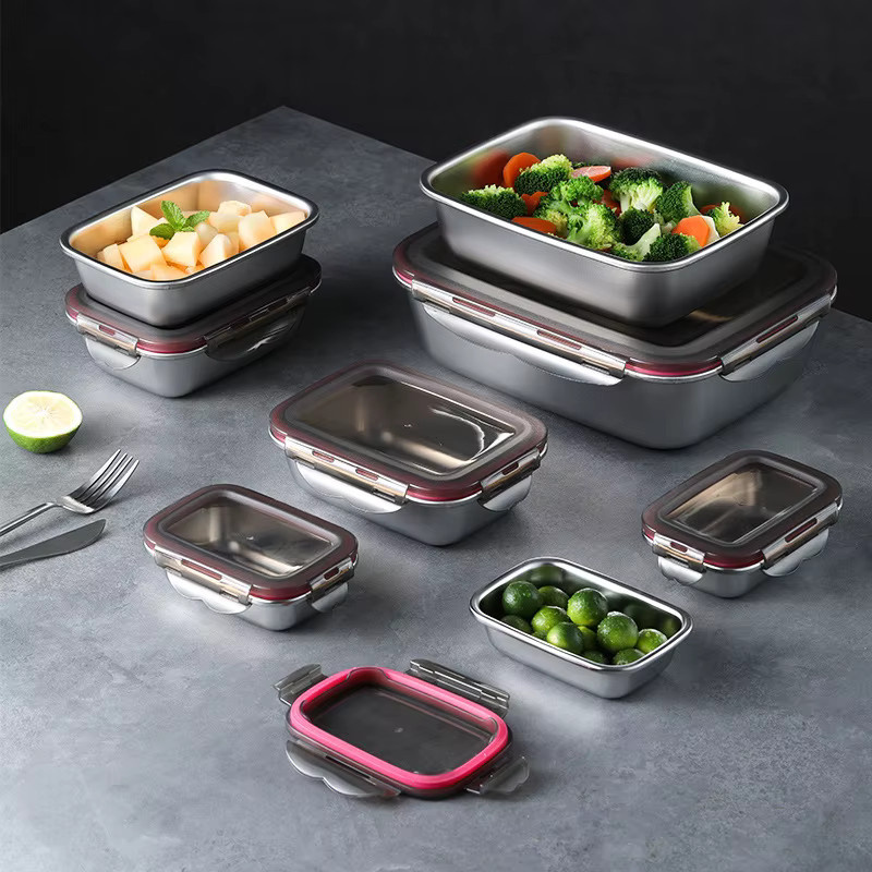 Auslaufsichere Lunchbox aus 304 Edelstahl in Silber für Reise und Haushalt - Bild 2