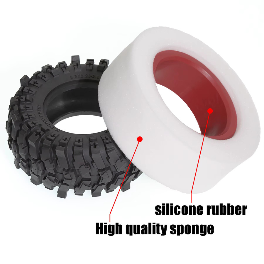 RS RC Crawler Reifen, 2,6'', 5,3'' OD, Gummi, Schwarz - Bild 3
