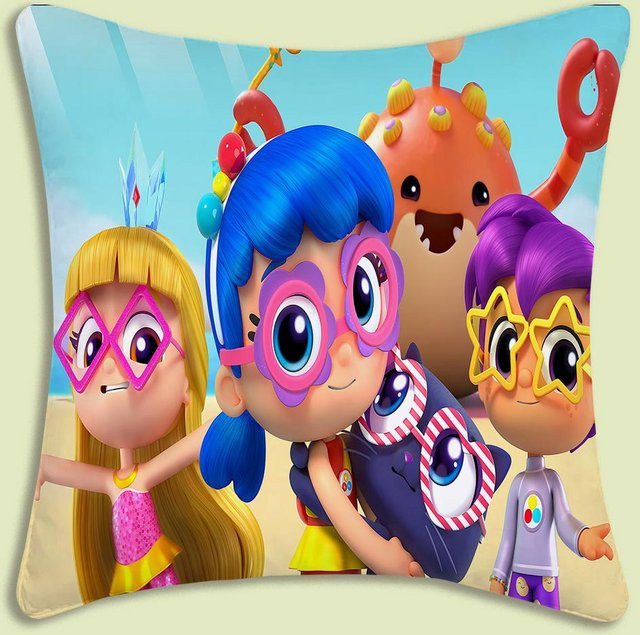 MINISO True and The Rainbow Kingdom Kissenbezug aus kurzem Plüsch, mehrfarbig, B/T: 60 x 60 cm - Bild 1