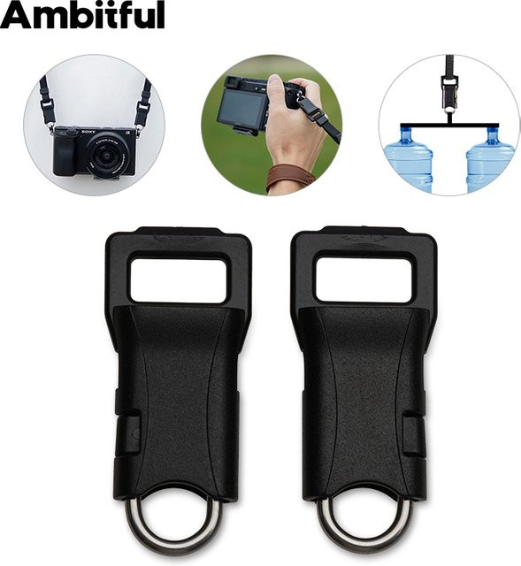Ambitful Schnellverschluss-Kamera-Anschlussschnalle für Schultergurt, Nacken und Handgelenk in Schwarz, kompatibel mit Sony, Fujifilm und Nikon - Bild 1