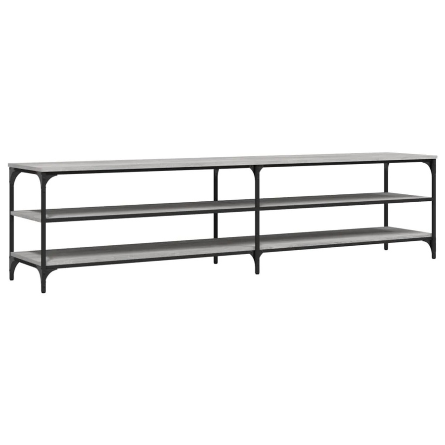 vidaXL TV-Schrank Grau Sonoma aus Holzwerkstoff und Metall B/T/H: 200 x 30 x 50 cm - Bild 2