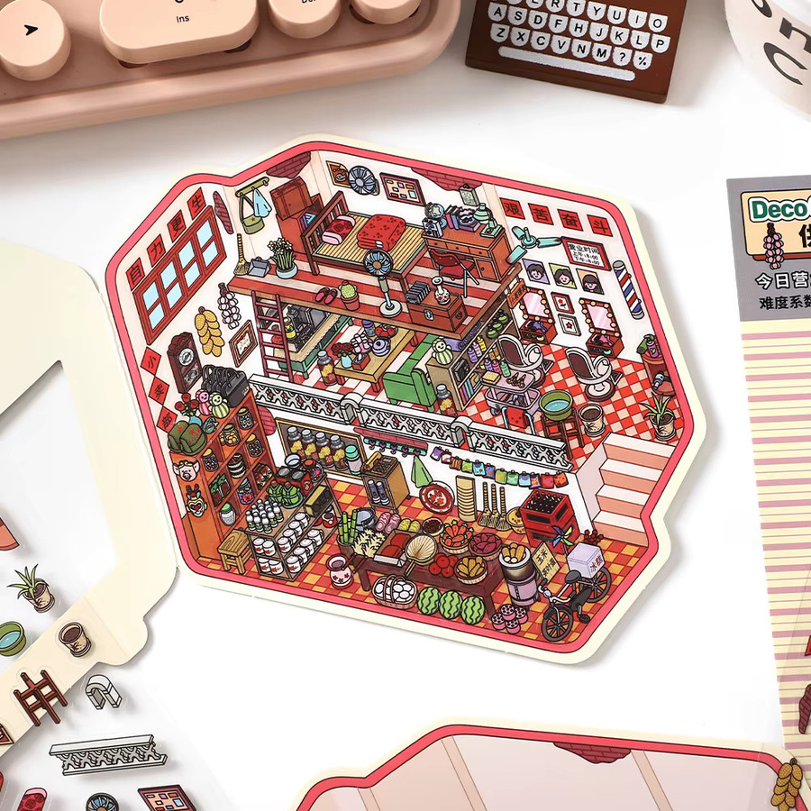 Kawaii 3D Miniatur Szene Aufkleber für DIY Scrapbooking und Bastelarbeiten in Multicolour - Bild 2