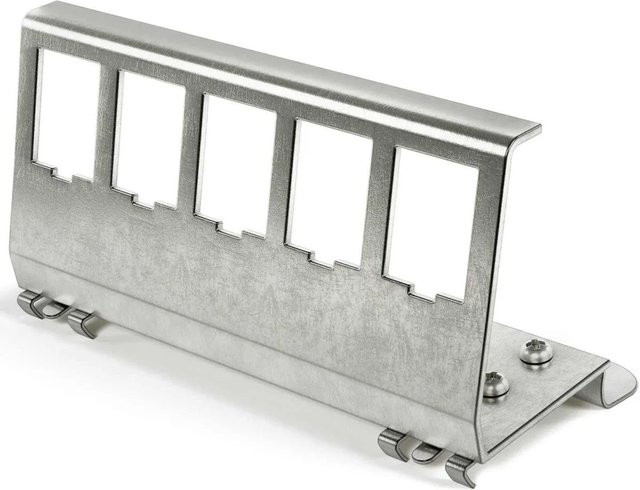 hb-digital Hutschienenadapter für 5 Keystone Module aus Edelstahl in Silber für 35mm DIN-Schienen - Bild 1