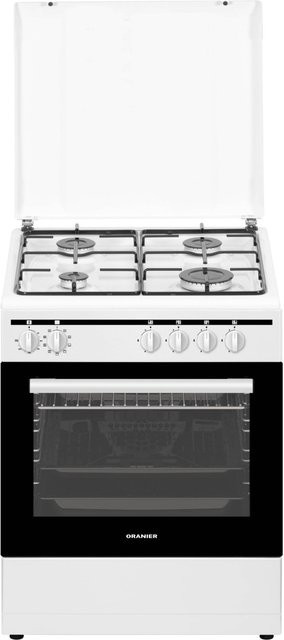 Oranier Gas-Kombi-Standherd STK657 in Weiß mit 4 Gaskochstellen und 60 l Backofenvolumen, B: 60 cm, H: 85,5 cm, T: 60 cm - Bild 1