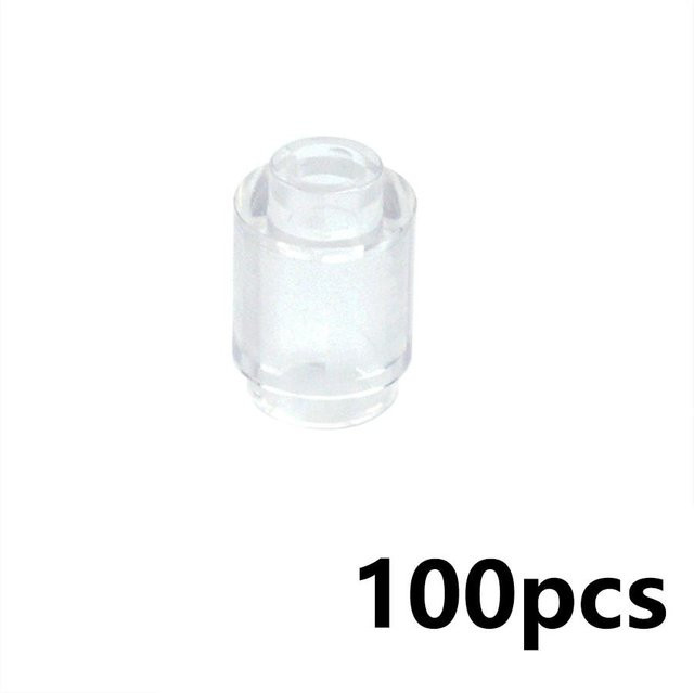 Linyi toy car Bausteine, 100-teiliges Set, Transparent, 1x1 Rund Offene Noppen - Bild 1
