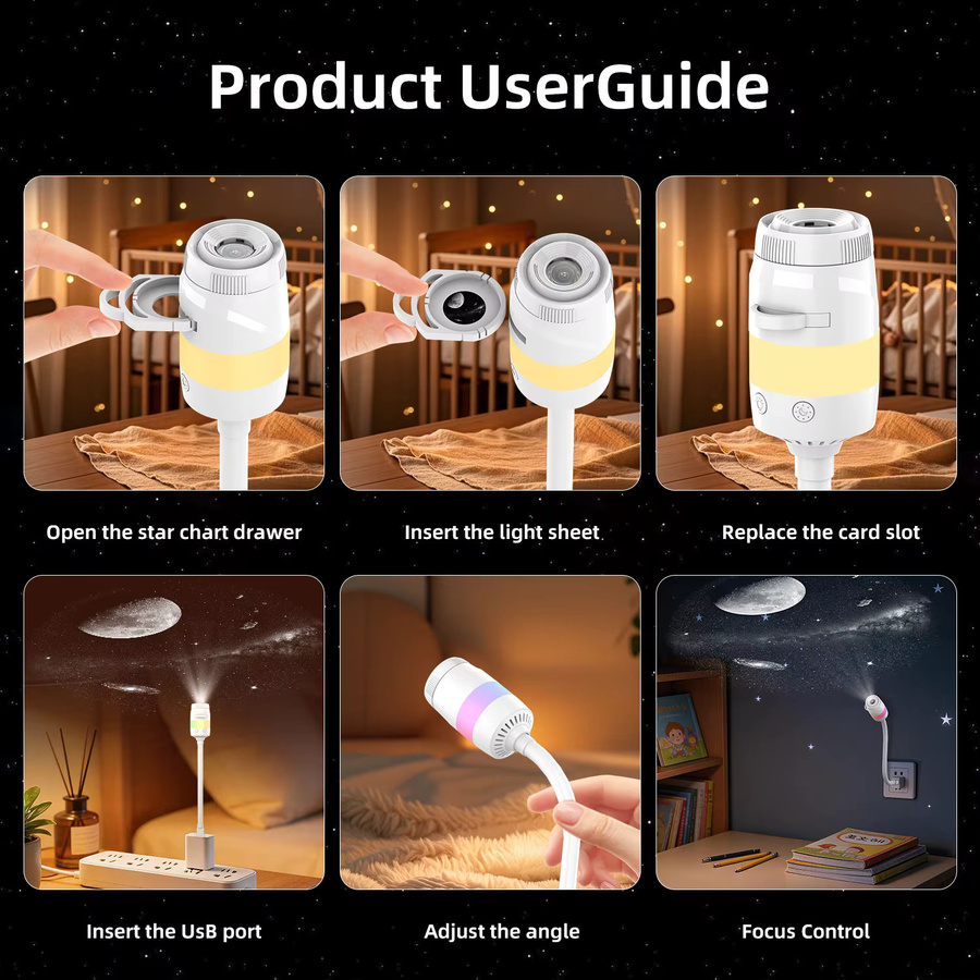AUSYLE 2-in-1 USB Auto-Ambientelicht mit Projektionsfunktion in Weiß - Bild 5