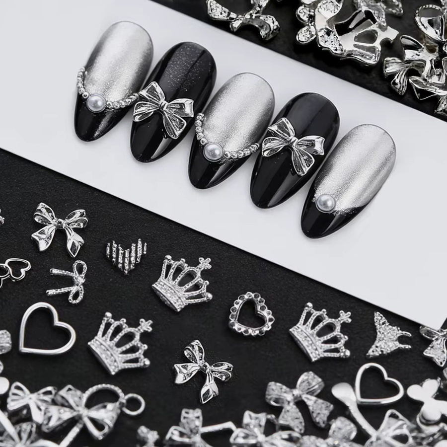 MAFANAILS Nagelzubehör Charms, 50 Stück, Silber Gold, Metallic, Unisex - Bild 3