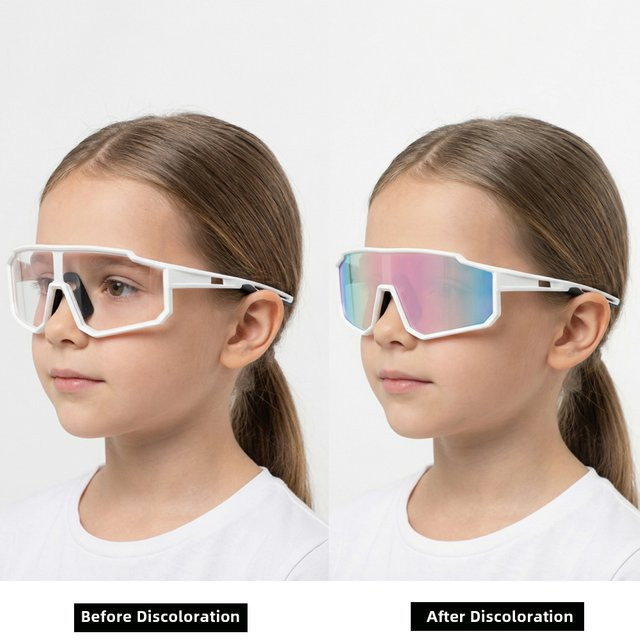 FUQIAN Sportsonnenbrille Kids, Vollrand, Kunststoff, Wrap - Bild 1