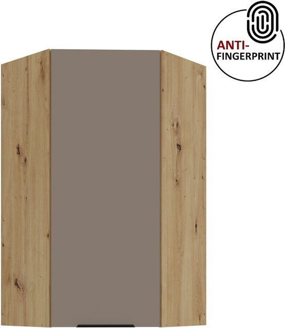 Eckhängeschrank ARIA für deine Küchenzeile in Sandgrau, Breite: 60 cm, Höhe: 90 cm, matt mit Anti-Fingerprint-Beschichtung - Bild 1
