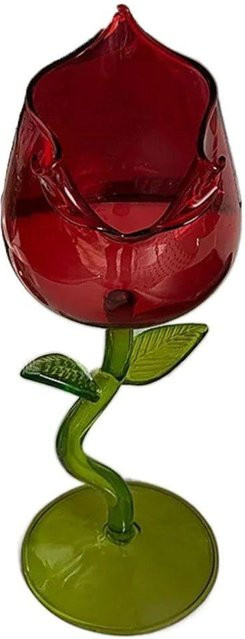 Jianyou Rosenkelch aus Glas in Grün für Rotwein, Champagner und Rosé - Bild 1