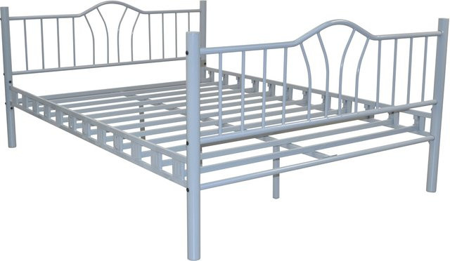 Metallbett Santi von Möbel direkt online aus pulverbeschichtetem Stahlrohr in Grau, B/T/H: 140 x 200 cm - Bild 1