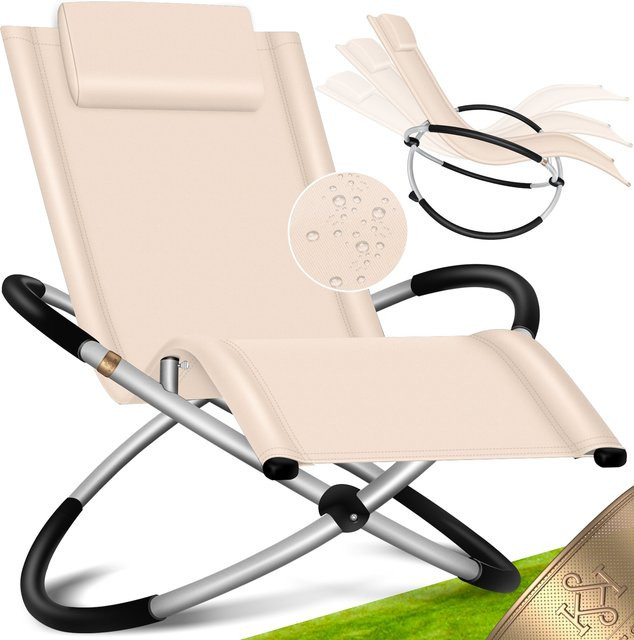 KESSER Relaxliege Liegestuhl aus Textilene als klappbarer Gartenstuhl mit ergonomischer Form, wetterfest, Belastbarkeit bis 180 kg, B/T/H: 174 x 78 x 89 cm - Bild 1