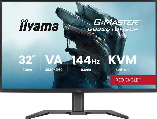 Iiyama G-Master Red Eagle GB3261UHSCP-B1 Gaming-Monitor, 32 Zoll, 4K UHD, VA, 144 Hz, Schwarz, USB-C - Bild 1