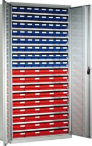 Kappes Systemschrank Mod. 2 mit Regalkästen in Grau, H: 195 cm, B: 100 cm, T: 41 cm - Bild 1