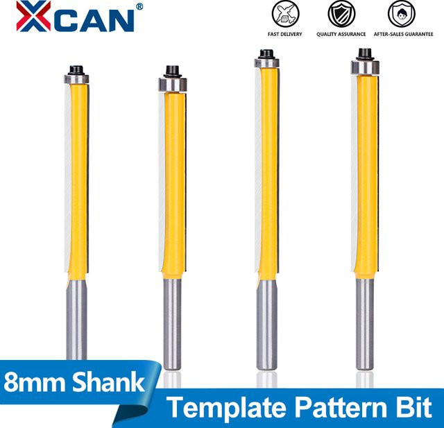 XCAN Flush Trim Router Bit mit 8mm Schaft und Lager aus Hartmetall für CNC und Holzbearbeitung - Bild 1