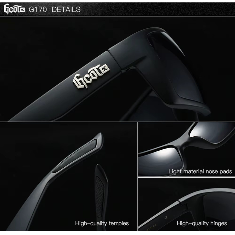 GCOTX Sonnenbrille Vollrand, Kunststoff, Unisex, Schwarz - Bild 3