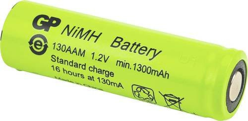 GP Spezial-Akku Mignon AA Flat-Top NiMH 1.2V 1300 mAh in Grün - Bild 1