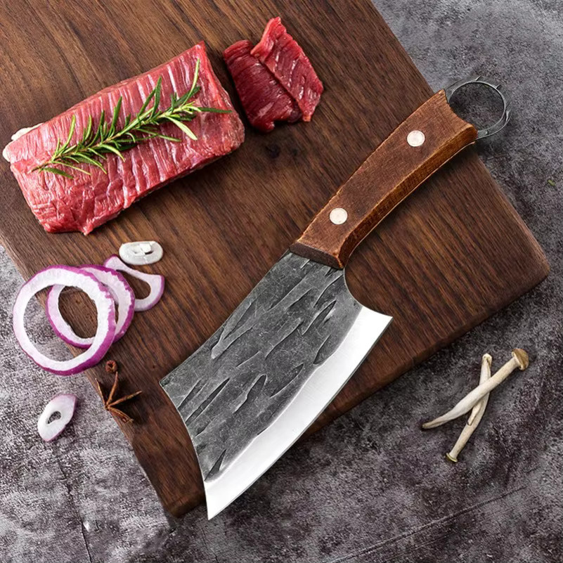 InLeung Hackmesser aus Edelstahl mit Holzgriff zum Schneiden von Fleisch, Fisch und Gemüse - Bild 6
