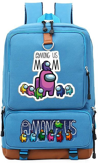 3-teiliges Schulrucksack-Set in Blau aus Oxford-Stoff mit großem Fassungsvermögen inklusive Federmäppchen und Schultergurt - Bild 1