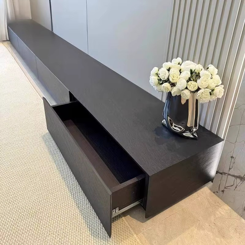 DUTRIEUX Eck-TV-Schrank in Grau, minimalistisches Design mit integrierter Beleuchtung und mattem Finish - Bild 2