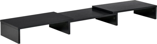 Vinsetto Monitorständer Verstellbar Doppelter für Laptop in Schwarz, B/T/H: 80-117 x 23,5 x 10 cm - Bild 1