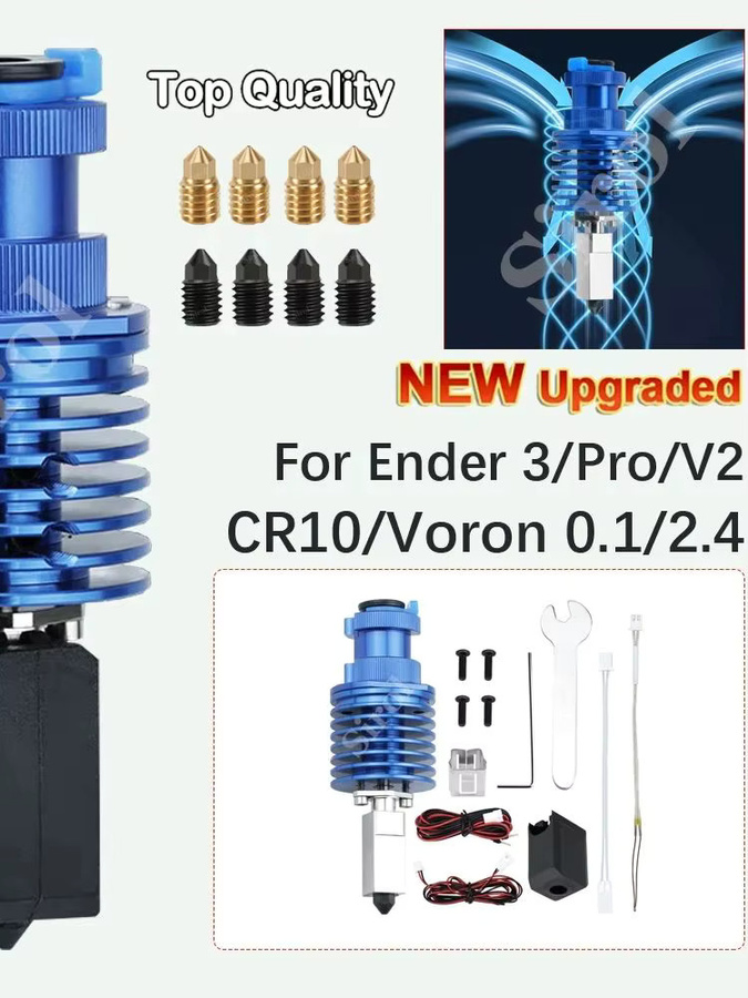 Sirol Upgrade V6 Hotend Kit für Creality Ender 3, Ender 3 PRO, Ender 3 V2, CR10, VORON 2.4 und Prusa in Blau - Bild 3