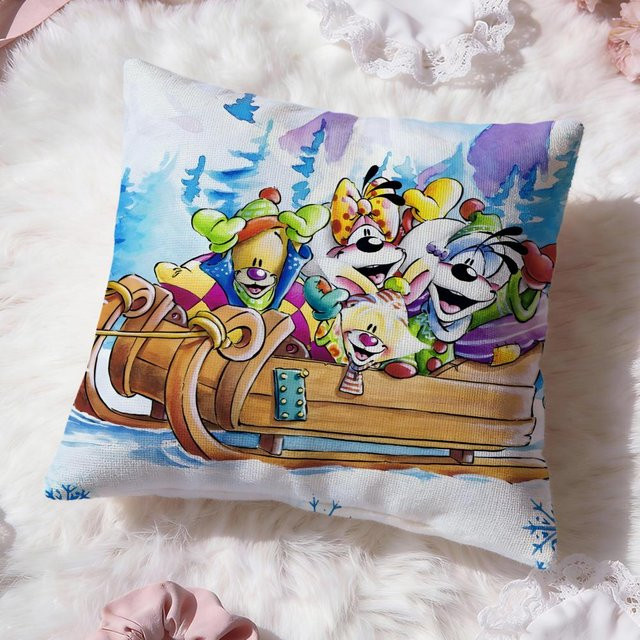 Delampa Diddl Kissenbezug aus Kurzplüsch, Wendbares Design, Mehrfarbig, B/H: 45 x 45 cm - Bild 1