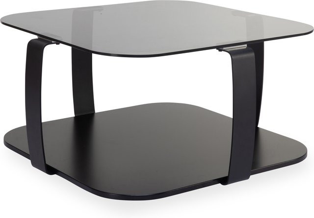 Couchtisch HARPER MIDWAY modern in Schwarz mit Glasplatte und Rollen B/T/H: 75 x 75 x 40 cm - Bild 1