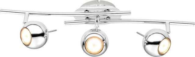 3-flammiger LED-Deckenstrahler Scordia in Chrom, 3x GU10 Warmweiß, Durchmesser: 54 cm - Bild 1