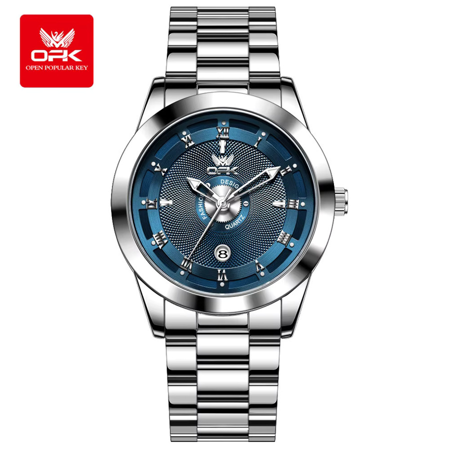 OPK Armbanduhr Quarz, Edelstahl, Blau, Herren - Bild 7