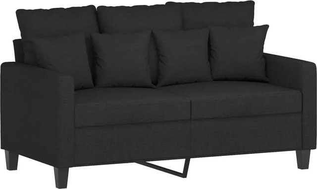 vidaXL 2-Sitzer-Sofa Schwarz mit Stoffbezug und Metallrahmen für dein Wohnzimmer - Bild 1
