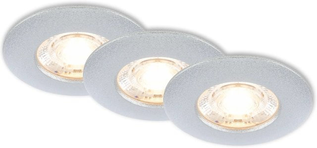 Briloner 3er Set LED Bad Einbaustrahler IP44 Chrom-Matt Warmweiß - Bild 1