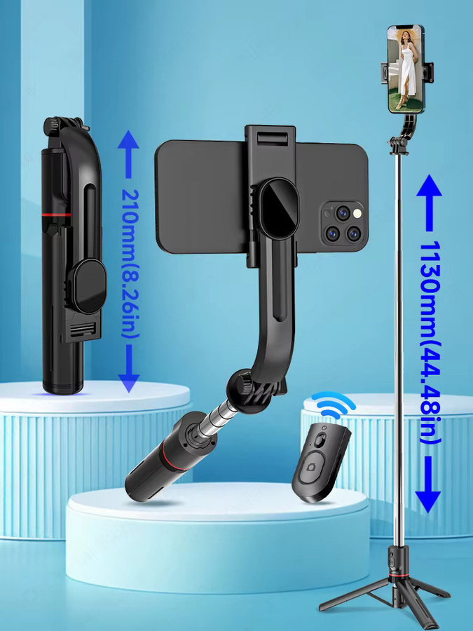 TOKQI L13 Mini-Selfie-Stick mit faltbarem Stativ und kabelloser Bluetooth-Fernbedienung für Android und iOS in Schwarz - Bild 6