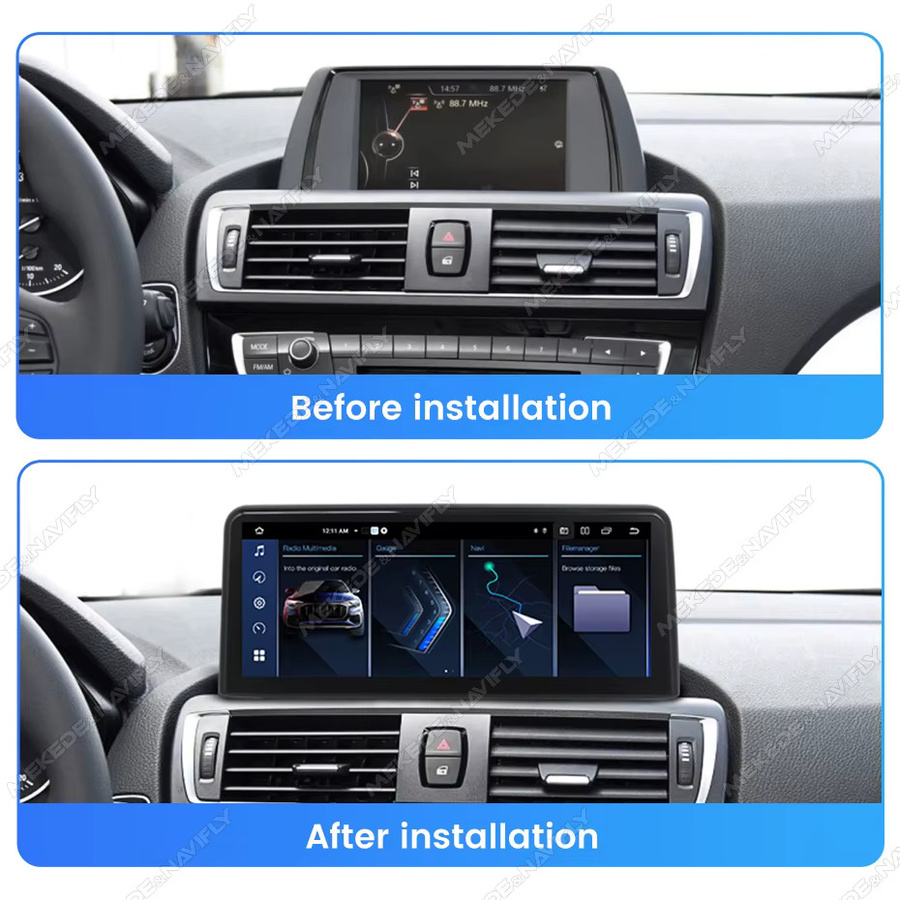 MEKEDE Android Auto und CarPlay Autoradio mit 10,25 Zoll Touchscreen für BMW 1er 2er Serie F20 F21 F22 F23 NBT, Multimedia Player mit GPS, Bluetooth, WiFi und 4G LTE, Farbe: Schwarz - Bild 2