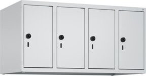 C+P Aufsatzschrank 7035/7035 aus Stahl mit 4 Abteilen und Sicherheits-Drehriegel, Grau, B: 100 cm, H: 50 cm, T: 50 cm - Bild 1