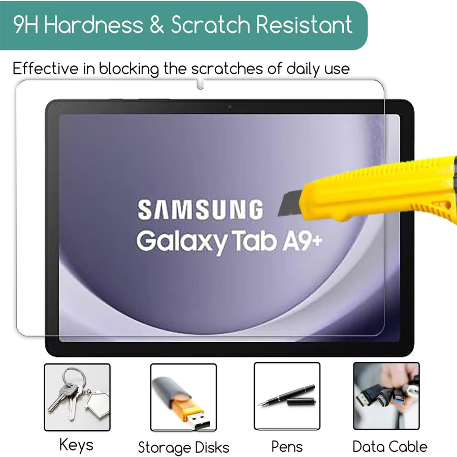 2 Stück gehärtete Glas Displayschutzfolien für Samsung Galaxy Tab A11+ 2025 11 Zoll und A9 Plus 2023, transparent und kratzfest - Bild 5