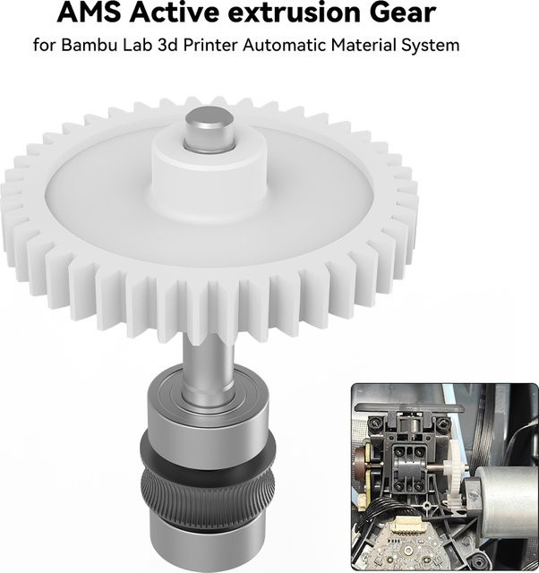Bambu Lab AMS Aktive Extrusionsradbaugruppe für FDM 3D-Drucker in Weiß - Bild 1